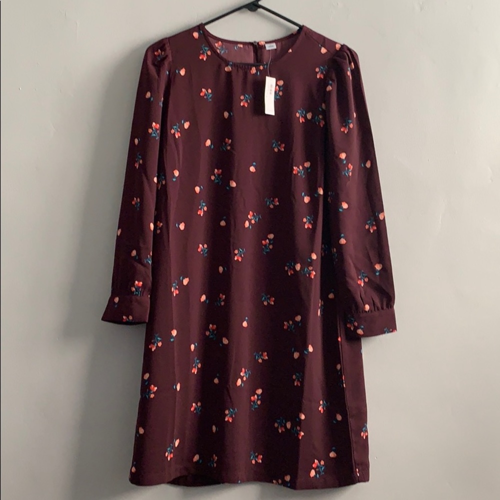 Burgundy flowered dress